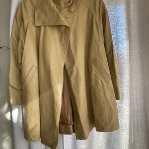 Por Santa Maria Supple Tan Leather Coat Made in Florence Italy